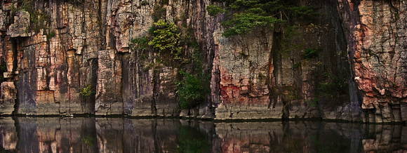 Palisades State Park, SD Quartzite Cliff Wall Panorama #2