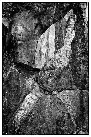 Interstate Rock Wall Abstract in B&W