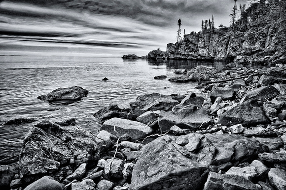 Lake Superior Shoreline in B&W