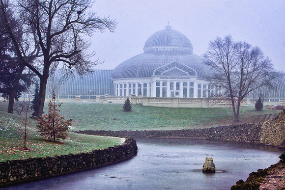 Frozen Frog Pond & the Conservatory